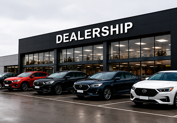 Motor dealership forecourt